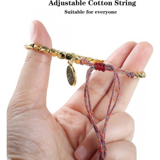 Tibetan Copper Bead Bracelets For Men Women Handmade Braided Buddhist Bracelet Set Lucky Rope Bracelet For Protection